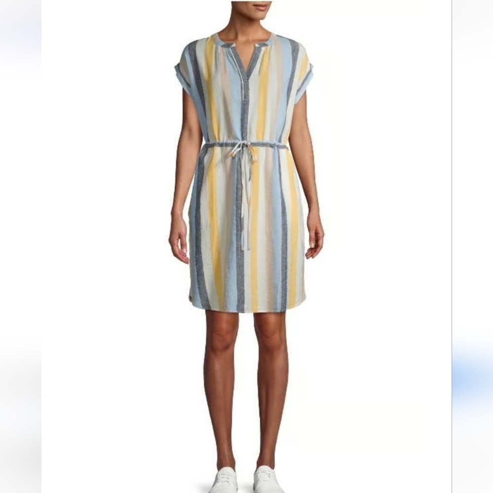 New Time And Tru Striped Cinched Waist Dress XL 18/18